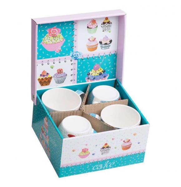 4 TAZAS DESAYUNO CAJA REGALO