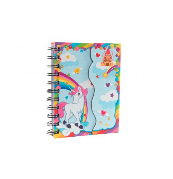 LIBRETA CARTON DIBUJO UNICORNIO
