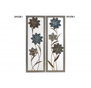 DECORACION DE PARED METAL CON FLORES