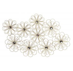 FLOR DORADA DECORACION PARED METAL