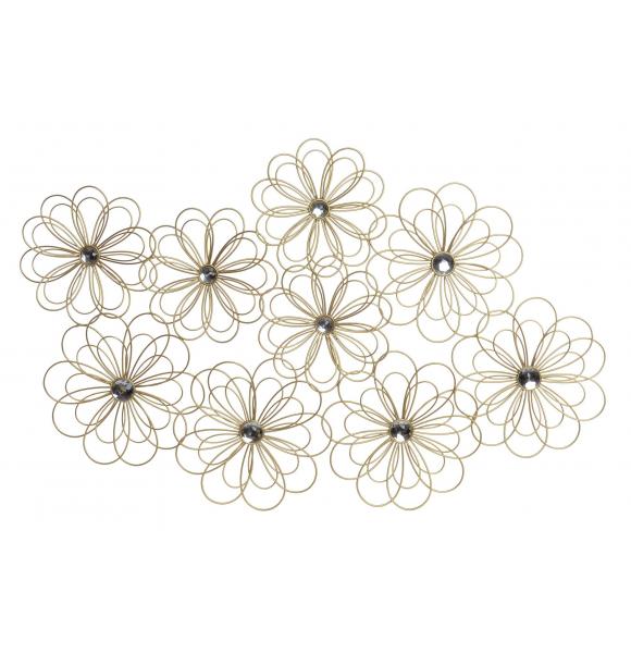 FLOR DORADA DECORACION PARED METAL