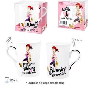 TAZA MUG CERAMICA RUNNING CHICA