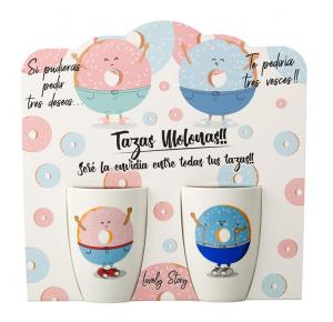 PACK 2 TAZAS MUG DESAYUNOS ORIGINAL FRASE REGALOS