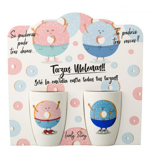 PACK 2 TAZAS MUG DESAYUNOS ORIGINAL FRASE REGALOS