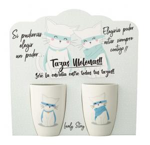 PACK 2 TAZAS MUG DESAYUNOS ORIGINAL FRASE REGALOS