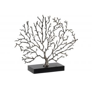 DECORACION METAL RESINA CORAL PLATEADO