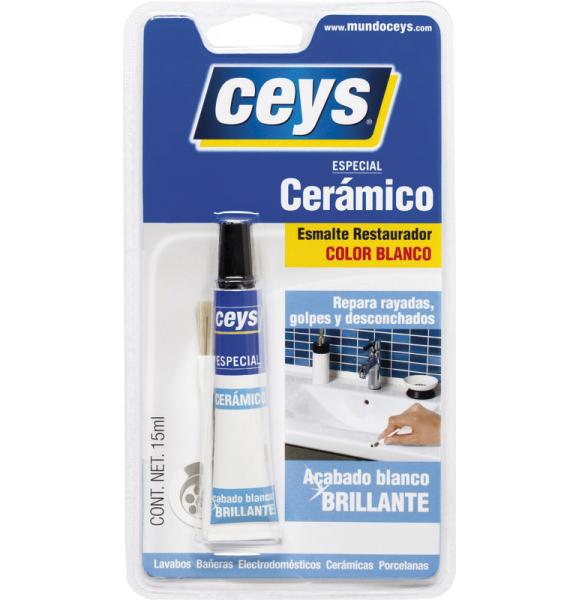 CEYS ESMALTE REPARADOR CERAMICO COLOR BLANCO 15ML