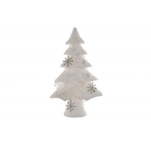 ARBOL NAVIDAD POREXPAN BOLAS PURPURINA BLANCO