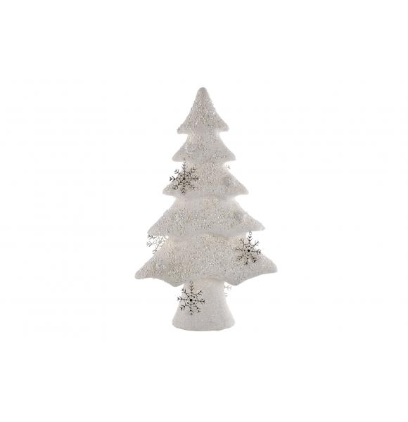 ARBOL NAVIDAD POREXPAN BOLAS PURPURINA BLANCO