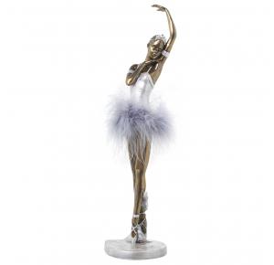 FIGURA BAILARINA RESINA CON TUTU DE PLUMAS