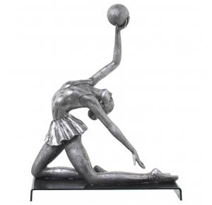 FIGURA RESINA GIMNASIA RITMICA PELOTA PLATEADA