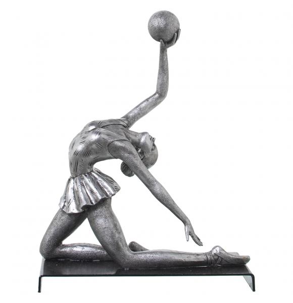 FIGURA RESINA GIMNASIA RITMICA PELOTA PLATEADA