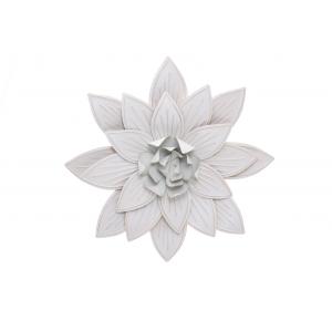 DECORACION METAL FLOR BLANCA 50 CMS