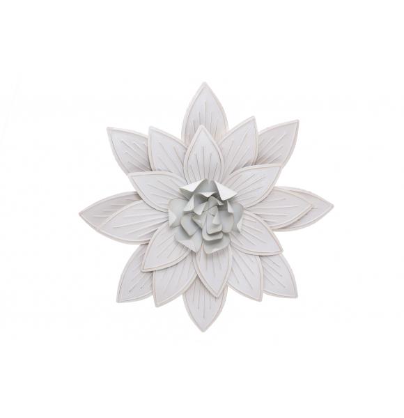 DECORACION METAL FLOR BLANCA 50 CMS