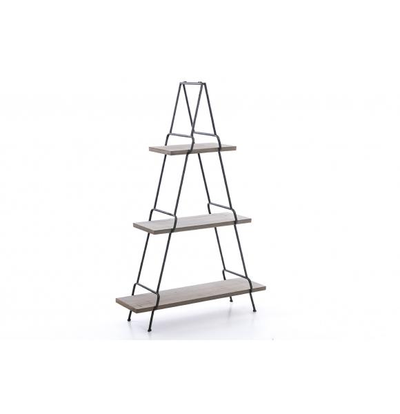 ESTANTERIA DE PIE PIRAMIDE METAL Y MADERA