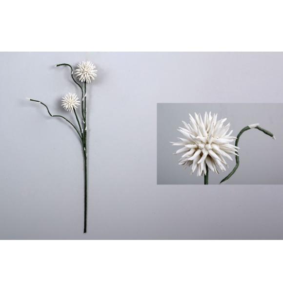 FLOR ARTIFICIAL POMPOM FOAM COLOR BLANCO 